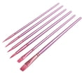 thumbnail image 2 of Nylon Paint Brush Set 6 Pieces for Acrylic Watercolor Oil Painting Pink, 2 of 7