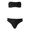 Black, variant on Women Strapless Push Up Bra and Briefs Bikini Solid Color Mid Waist Swimsuit Two Pieces Brazilian Bathing Suit Beachwear