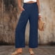 thumbnail image 1 of TaTaai Women's Summer Straight Leg Pants, Loose Fit High Waist Trousers with Pockets, Soft Ruffles and Pleats Design, Perfect for Casual, Beach and Seasonal Wear Gift, 1 of 7