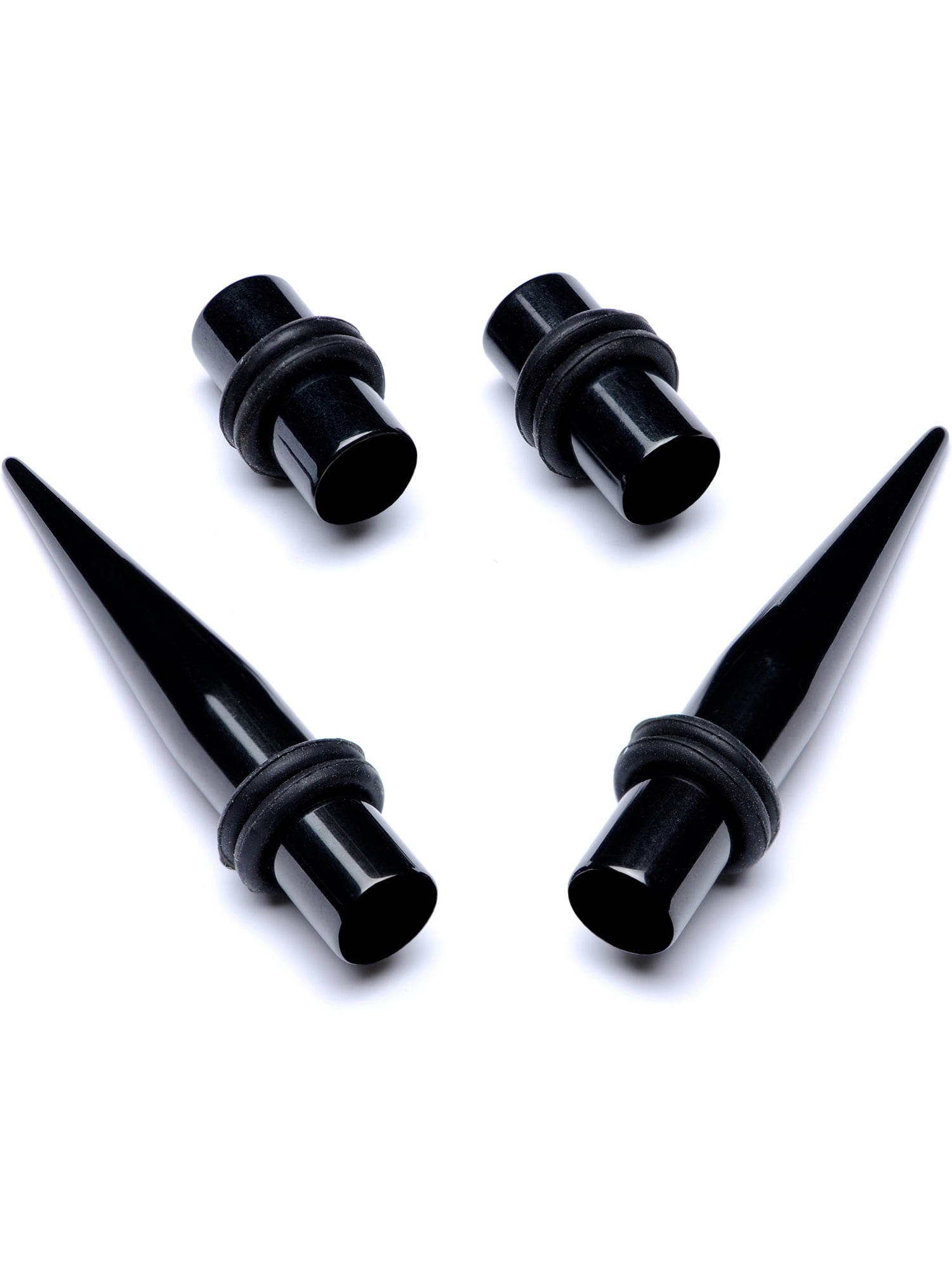 Pair of Black Taper Ear Plug Sawblade 'O' Rings 9 Sizes 