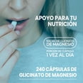 thumbnail image 4 of Glicinato de magnesio puro 500 mg para aliviar el estrés, complejo de magnesio calmante 240 cápsulas, 4 of 6