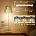 thumbnail image 5 of Cordless Table Lamp, 5000mAh USB Rechargeable Desk Lamps, RGB 5 Modes & Stepless Dimming,Gift Battery Powered Modern Lamp for Bedroom/ Dining/ Coffee /Outdoor,2 Sets,Gold, 5 of 8