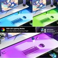 thumbnail image 6 of 39.4'' Gaming Desk with LED and Storage Shelves, 39 Computer Desk with Long Monitor Stand, Small Desk for Small Space, Simple Study Student Writing Desk, Laptop Table for Home Office, White, 6 of 13