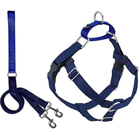 UPC: 0818557021917 | 2 Hounds Design Freedom No Pull Dog Harness | Adjustable Gentle Comfortable Control for Easy Dog Walking |for Small Medium and Large Dogs | Made in USA | Leash Included | 1  MD Navy