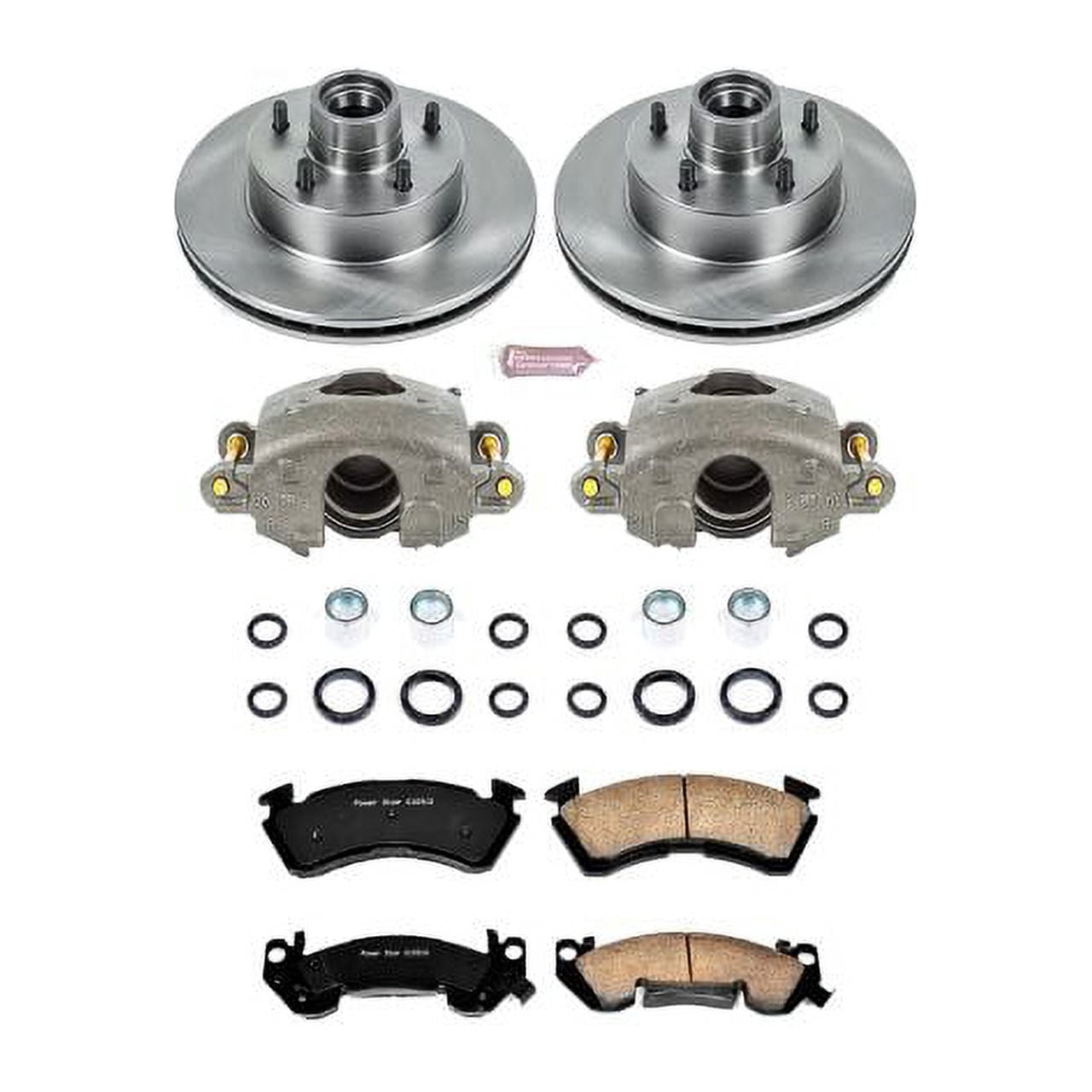 PowerStop Front Stock Replacement Brake Pad and Rotor Kit with Calipers Fits: CHEVROLET Select Models KCOE2937
