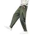 thumbnail image 5 of Quinlirra Men's Pants Casual relaxed fit Summer Men's Wide Leg Pants Breathable Linen Pants Men's Loose Straight Leg Retro Fashionable Pants, 5 of 5