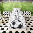 thumbnail image 4 of Erosebridal Sketch Soccer Twin Sheet Sets, Sport Bedding for Boys and Girls, 3-Piece, 1 Flat Sheet, 1 Fitted Sheet and 1 Pillowcase, 4 of 6