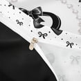 thumbnail image 4 of meiyoeat Black Cute Bow Twin Duvet Cover For Girls,Kawaii Bowknot Monogrammed P Twin Bedding For Kids,Black Reversible,2 Pieces(No Comforter), 4 of 6