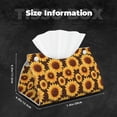 thumbnail image 5 of Fuzoiu Chocolate Plaid Sunflower Print Tissue Box Cover, PU Leather Tissue Holder,Decorative Facial Paper Organizer for Bathroom Living Room Bedroom Countertop Office Desk Car Home, 5 of 7
