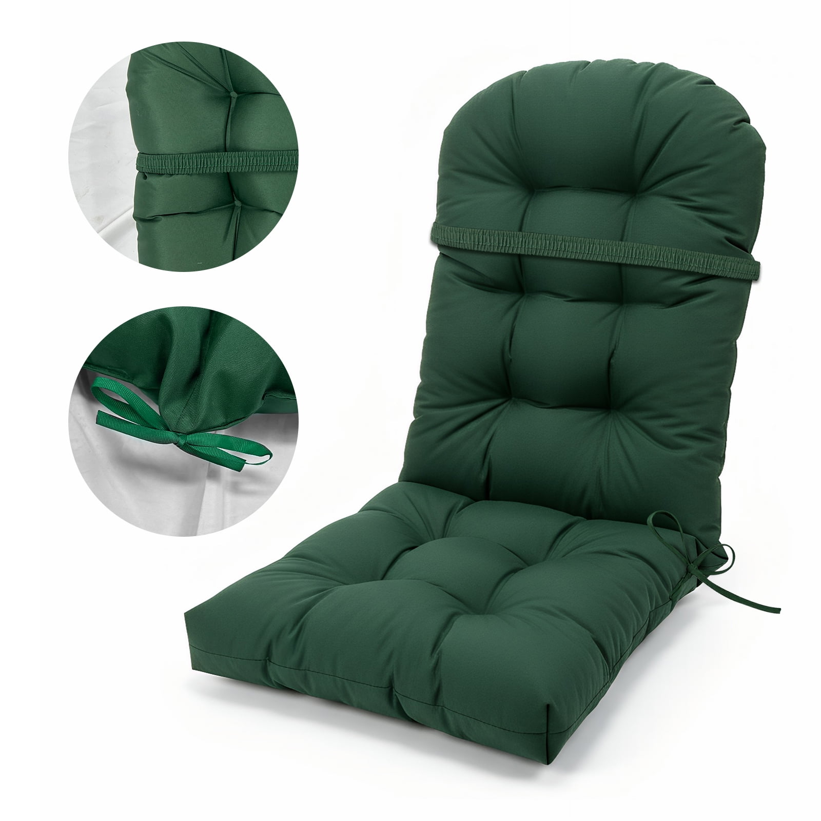 Eurhowing Adirondack Chair Cushions 1Pcs, 44x20x4 Inch Waterproof Outdoor Rocking Chair Cushion, High Back Chair Seat Pad for Patio Furniture, Dark Green