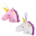 thumbnail image 4 of 2pcs Mesh Exfoliating Sponges Unicorn Bath Shower Ball Sponge (White, Pink), 4 of 8