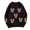 thumbnail image 4 of larppty Womens Oversized Christmas Sweaters Crewneck Reindeer Graphic Knit Long Sleeve Santa Xmas Pullover Sweater (Black, S), 4 of 8