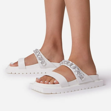 

Cathalem Comfort Sandals for Women with Memory Foam Leisure Breathable Shoes Soled Womens Casual Thick Flower Sandals for Women White 8.5