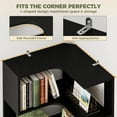 thumbnail image 4 of IRONCK 5-Tier Corner Bookcase, Modern L-Shaped Bookshelf, Open Storage Display for Office Living Room, Black, 4 of 9