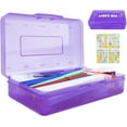thumbnail image 1 of Purple Pencil Case, Pencil Box, Crayon Box, Plastic Pencil Box, Large Capacity Pencil Case, Hard Pencil Case Organizer, Clear Pencil Case, Purple Pencil Box Organizer, Big Pencil Case, Pencil Boxes, 1 of 7
