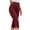 Wine, variant on Plus Size Capri Leggings for Women S-5XL High Waisted Tummy Control Yoga Cropped Leggings Button Side Slit Summer Gym Workout Tight White XXL