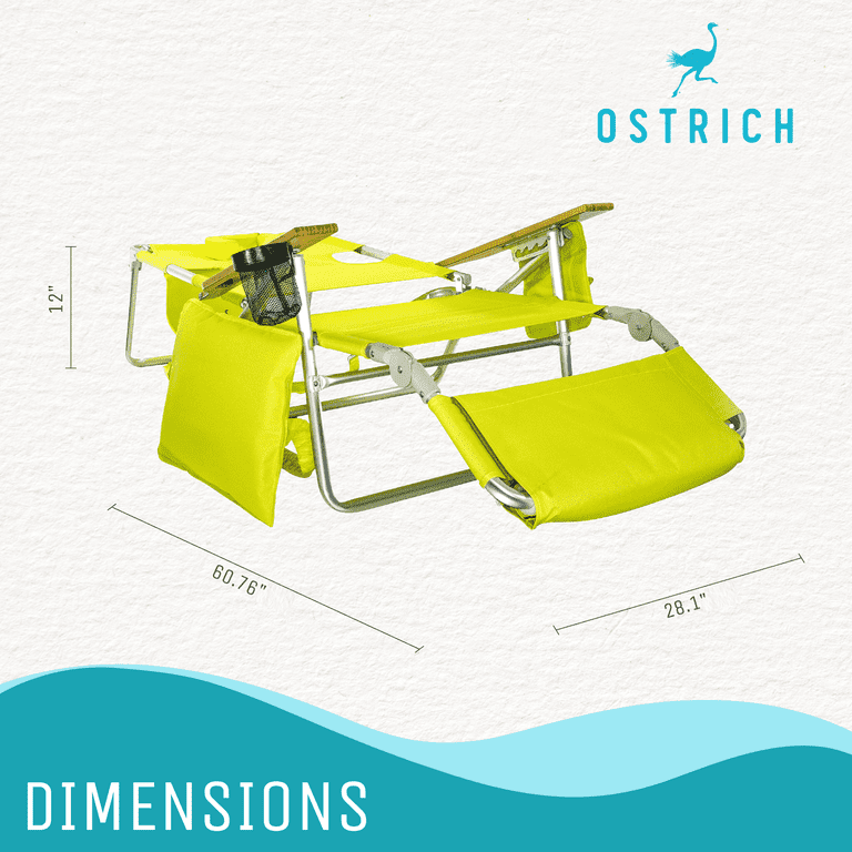 Deluxe Padded Ostrich Sport 3 N 1 Beach Chair Walmart