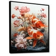 thumbnail image 2 of Designart "Koi Fish Fishing Contemporary wall art II" Animals Floater Framed Canvas Wall Art, 2 of 7