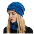 thumbnail image 1 of Fgnfyis Winter Knit Hat and Scarf Set Wool Blend Warm Neck Protection Two Piece Accessory Blue, 1 of 4