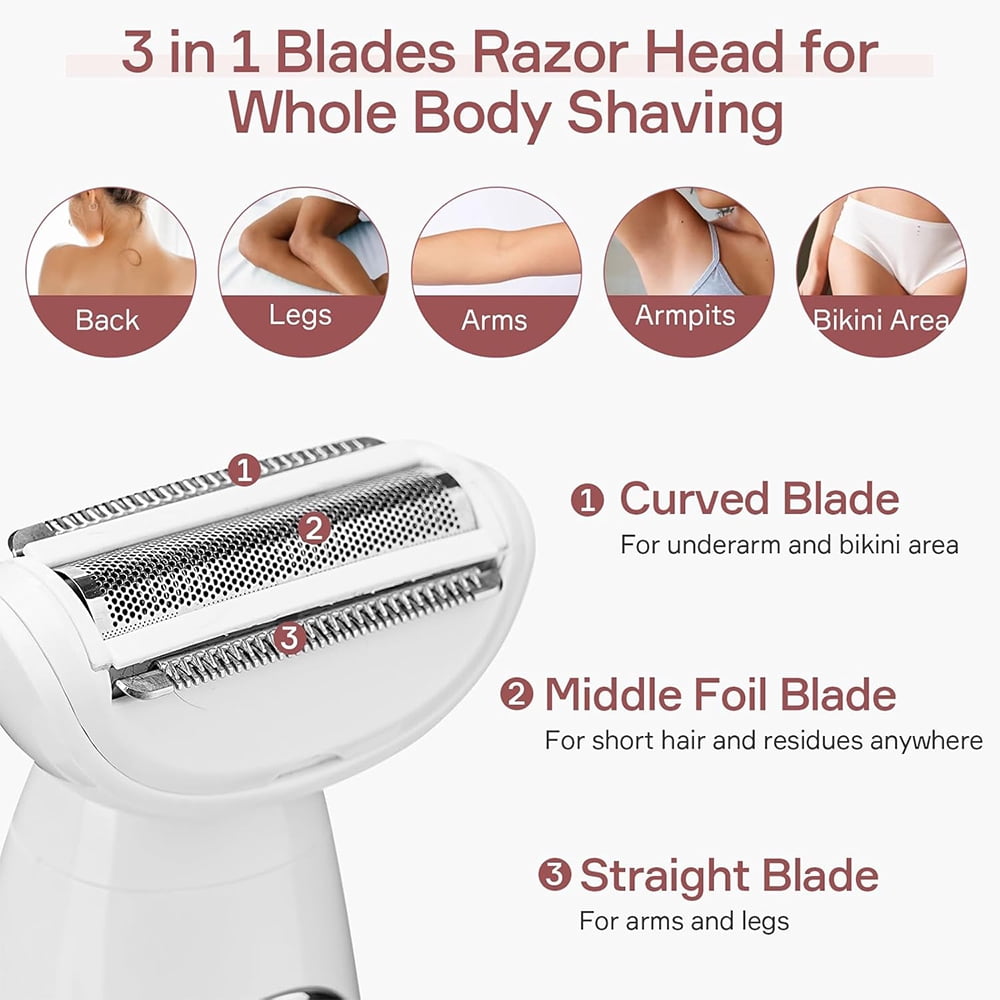 5 in 1 Bikini Trimmer for Women Electric Razors for Face Eyebrows Body Bikini Zone with Charging Station USB Rechargeable