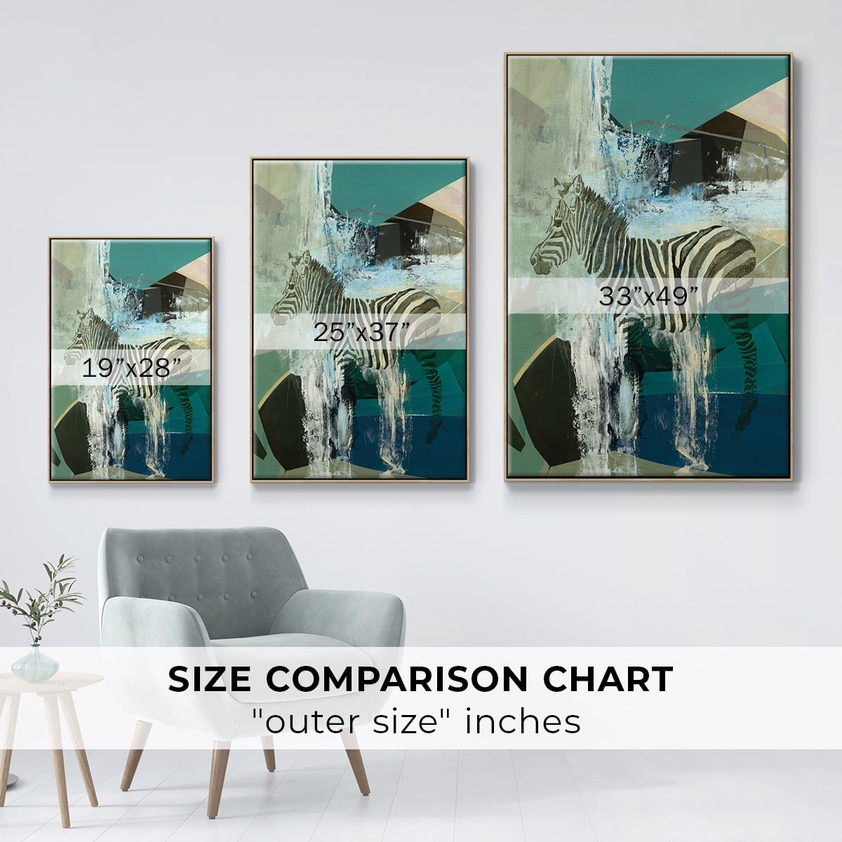 Crossing the Lines Framed Premium Gallery Wrapped Canvas - Ready to Hang - 25 x 37 - Natural Wood Floating Frame