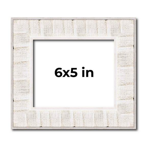 6x5 Frame White Sonoma Rustic Wood Picture Frame | 1.5 Inch Moulding Width | Complete with UV