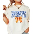 thumbnail image 3 of Broncos Orange Floral Bow Shirt for Women & Teens Trendy Team Spirit Sports Fan Graphic Tee Ivory Shirt Adult Small, 3 of 7