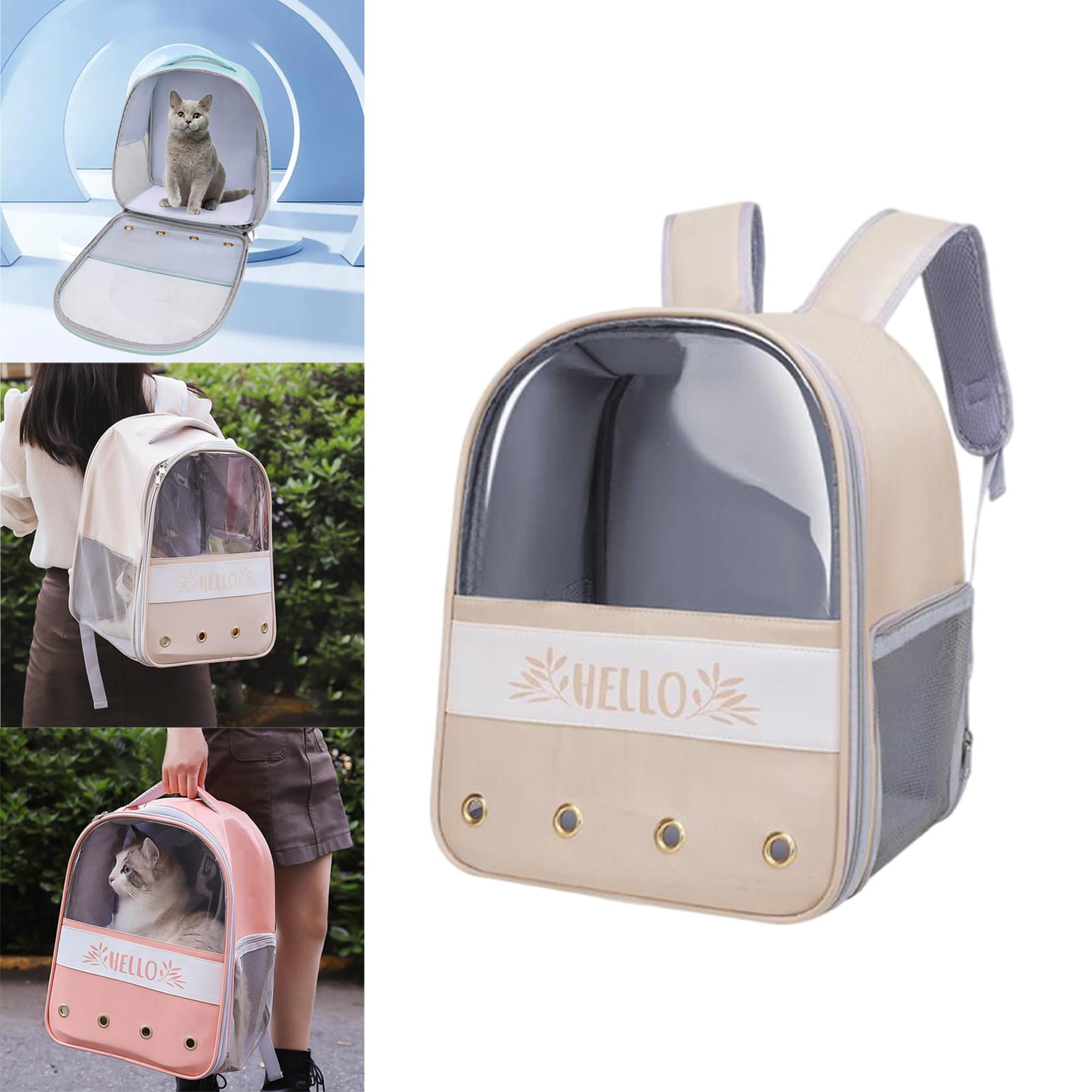 Bvdfgk Carrier Backpack Travel Bag dog Tote Handbag Cage Breathable Portable for Kitty C-Khaki