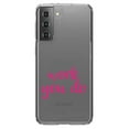 thumbnail image 1 of DistinctInk Clear Shockproof Hybrid Case for Galaxy S21 5G (6.2" Screen) - TPU Bumper Acrylic Back Tempered Glass Screen Protector - Dreams Don't Work Unless You Do, 1 of 2