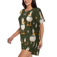 thumbnail image 2 of Uemuo Mallard Ducks Wild Birds Pattern Women's Short-Sleeved Pajama, Button-Front Loungewear, 2-Piece Summer Sleepwear, Elastic Drawstring Shorts-4X-Large, 2 of 7