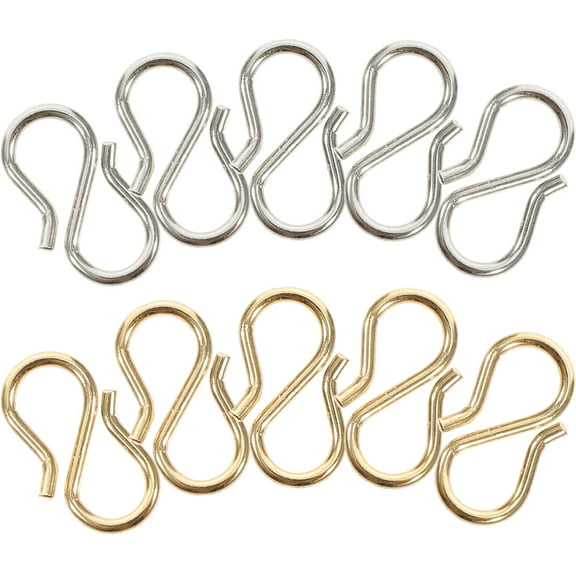 STRANDCHIC 10Pcs Clasps for Necklaces S-Shape Jewelry Buckle Stainless Steel Assorted Color