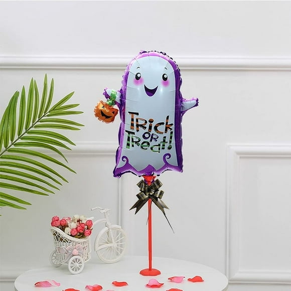 A set of balloon ghost lanterns with arched table pendants, Halloween scene balloon decoration, cartoon aluminum foil jewelry store, kindergarten classroom table set balloon decoration