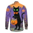 thumbnail image 3 of Men's Halloween Casual Long Sleeve Shirts Half Button Casual Pullover Trendy Fall Tops, 3 of 7