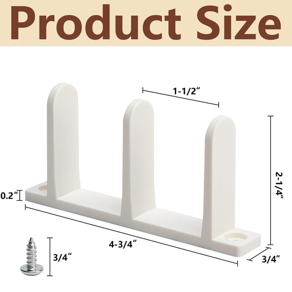 Ebaokuup 4 Pack Sliding Door Floor Guides, Fits 1-3/8" Doors, White with Screws