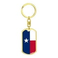thumbnail image 4 of Texas State Flag Keychain Dog Tag Stainless Steel or 18k Gold, 4 of 8