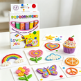 thumbnail image 4 of 12 Colors Popcorn Pens Puffy 3D Drawing Markers Set - Heat-Activated Puffy Paint for DIY Crafts, Magic Markers for Coloring, Card Making & Decorations, Fun Bubble Art Supplies, 4 of 7