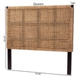 thumbnail image 6 of Bowery Hill Seagrass and Dark Brown Mahogany Wood Queen Size Headboard, 6 of 6