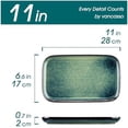 thumbnail image 2 of Stern Serving Platters Set of 4, 11 Inches Rectangular Ceramic Serving Plates, Green Serving Trays for Entertaining, 2 of 7