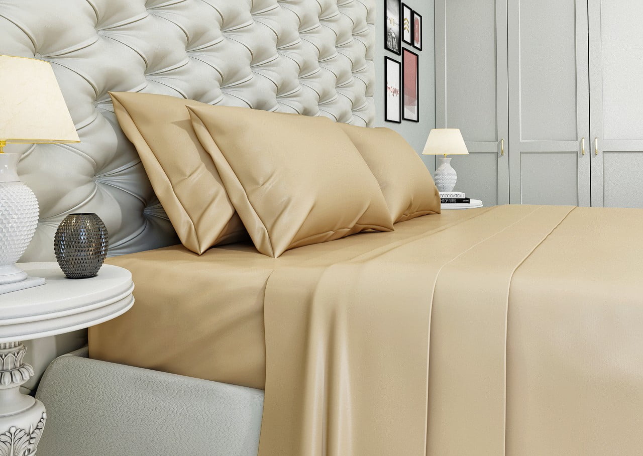 Details about   Hotel Living 5 Star Lux 500TC 100%Cotton Sateen King Pillow Sham Reversible Sand 