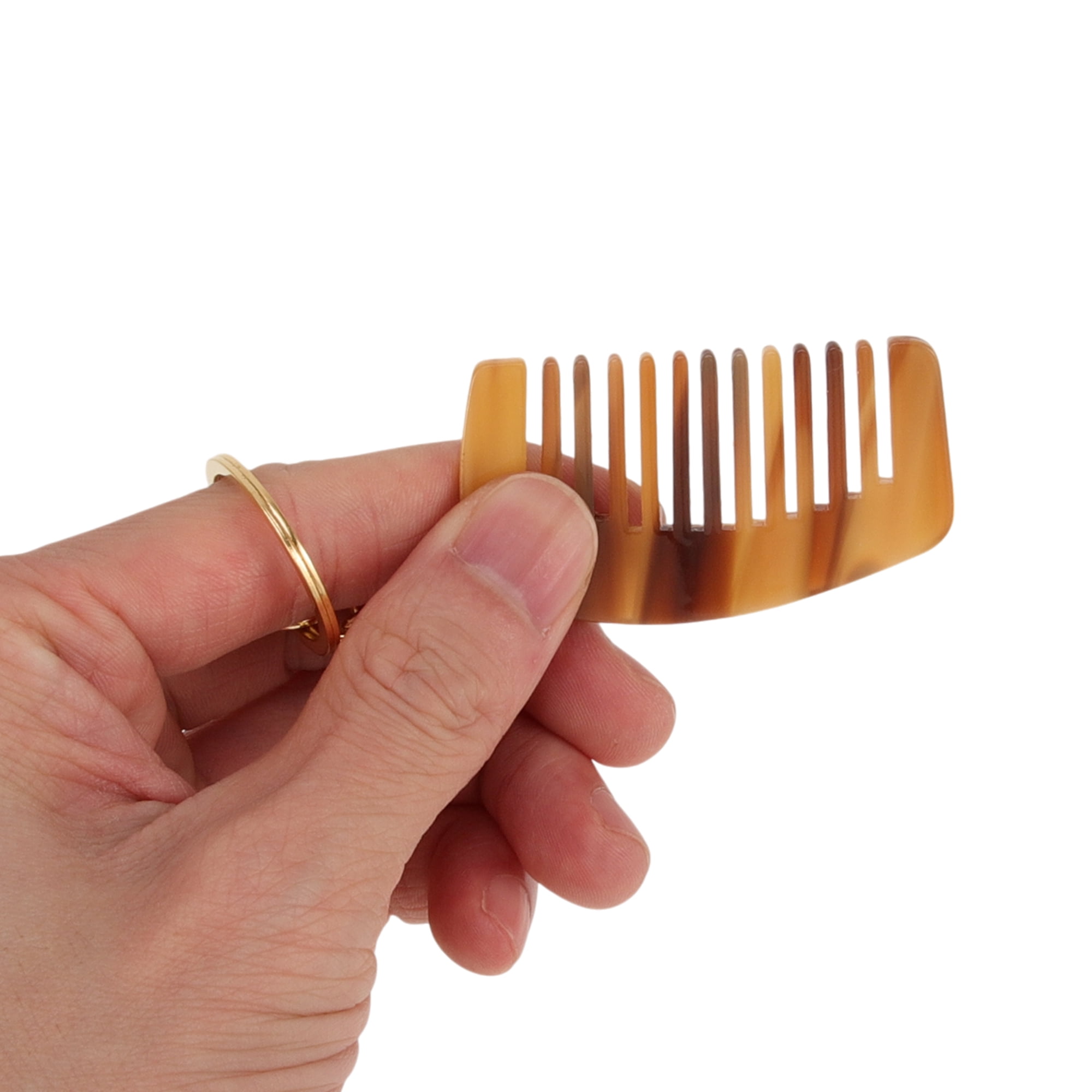 Unique Bargains 1 Pc Portable Mini Keychain Hair Comb for All Hair Types Styles Brown