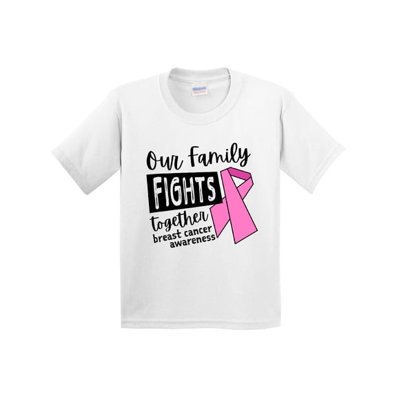 Inktastic Our Family Fights Together Breast Cancer Awareness Youth T-Shirt