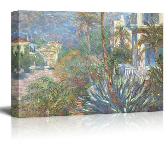 wall26 Villas at Bordighera by Claude Monet - Impressionist Modern Art - Canvas Art Home Art - 16x24 inches