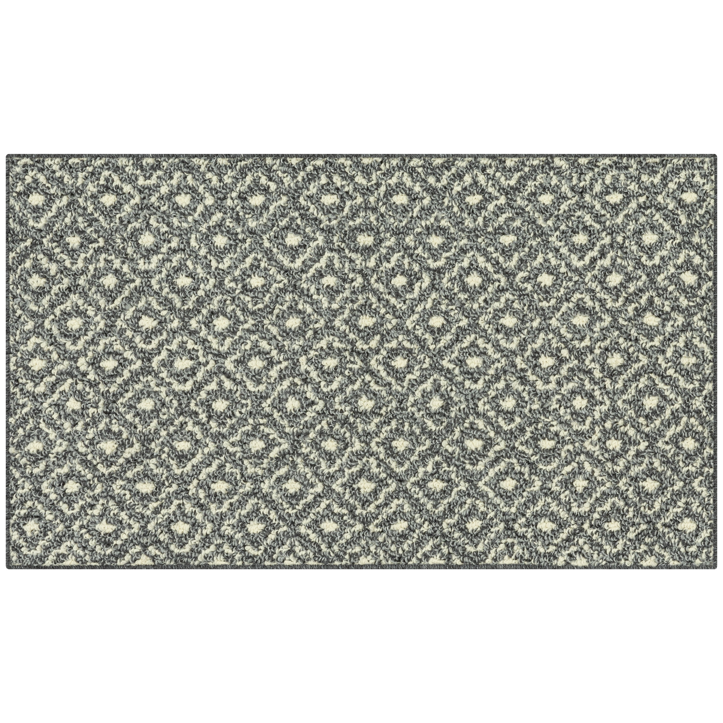 (2 pack) Mainstays Geometric Diamond Ash Black Olefin Indoor Accent Rug, 1 ft 8 in x 2 ft 10 in, Skid-Resistant