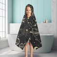 thumbnail image 6 of Black Gothic Sun Planet Pattern Hooded Bath Towel，50"x30" for Ages 3 To 12 Kids, Quick Dry Lightweight Soft Microfiber Hood Beach Towel Cover Up for Kids, 6 of 7