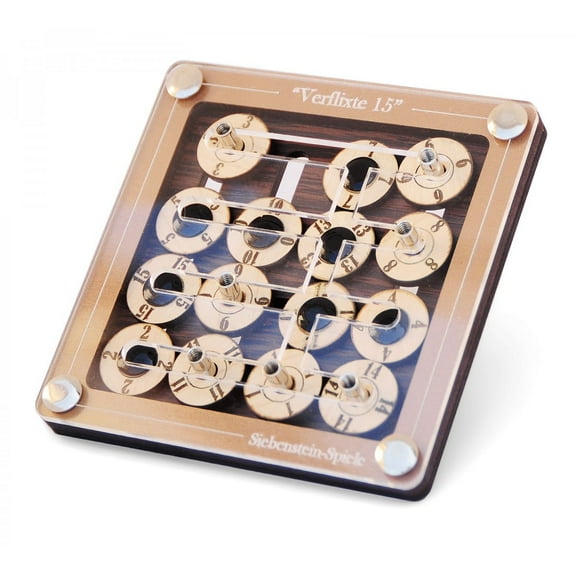 Verflixte 15 - Sliding Wooden Brain Teaser Puzzle