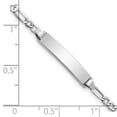 thumbnail image 3 of 14k White Gold Bracelet ID Figaro 4.5 mm 7 in WG Semi-Solid Polished, 3 of 4