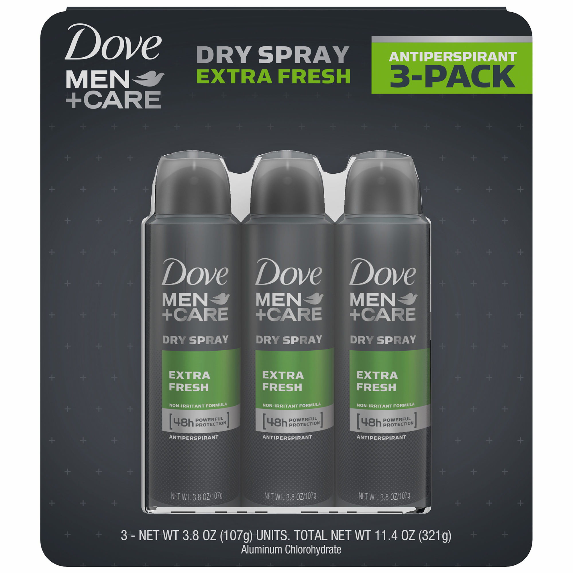 Dove Men+Care Extra Fresh Antiperspirant Dry Spray, 3 pk./3.8oz