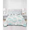 thumbnail image 2 of Twin Quilt Bedding Set, Turquoise Coastal Reversible Summer Quilt 3 Pieces, Summer Beach Ocean Coral Conch Shell Lightweight Bedspreads Coverlets with 2 Pillow Shams for All Seasons, 2 of 5