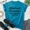 thumbnail image 2 of Weekend Forecast 100 Percent Chance Of Naps Shirt, Unisex Women's Men's Shirt, Nap Napping Tee Tired Shirt, Heather Blue, Medium, 2 of 6