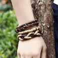 thumbnail image 2 of Valentine's Day Gifts for Woman Women Bracelet Vintage Hand-Woven Multi-Layer Leather Bracelet Jewelry Black, 2 of 5